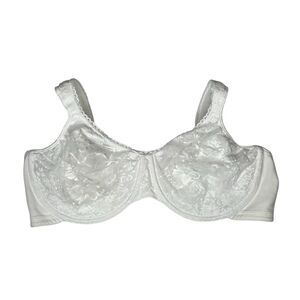 Playtex white lace unlined full coverage bra 38DD